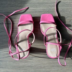 NWOT 💗 BP. 💗 Never Worn * Pink Heels with Ankle Wrap Straps